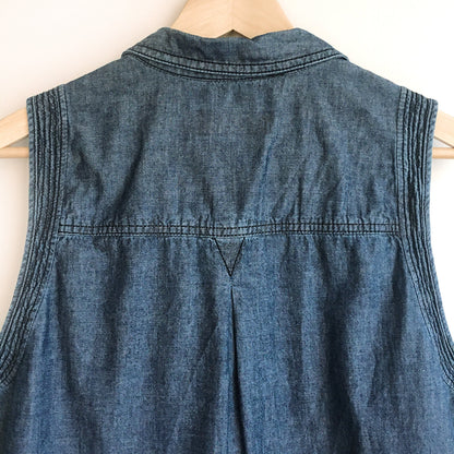 alc sleeveless denim kelly button down - size medium