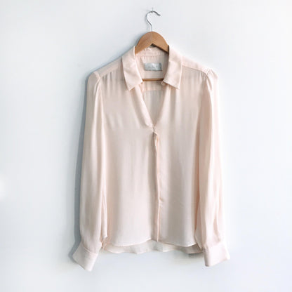A.L.C. peach silk button down blouse - size medium