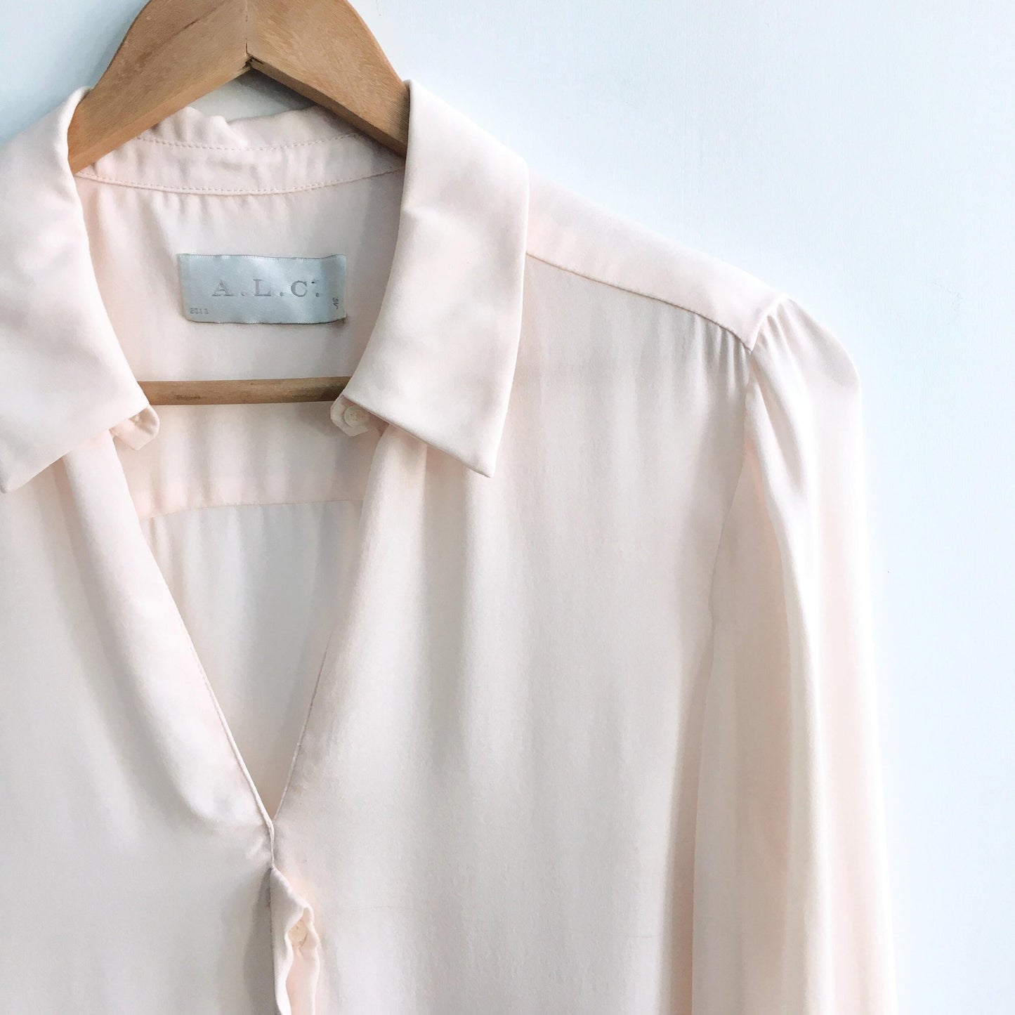 A.L.C. peach silk button down blouse - size medium