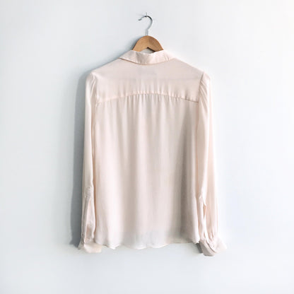 A.L.C. peach silk button down blouse - size medium