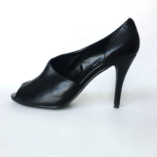 Aldo side cut out peep toe leather heel - size 39