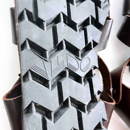 vintage aldo 50's style leather woven fisherman sandal - size 40