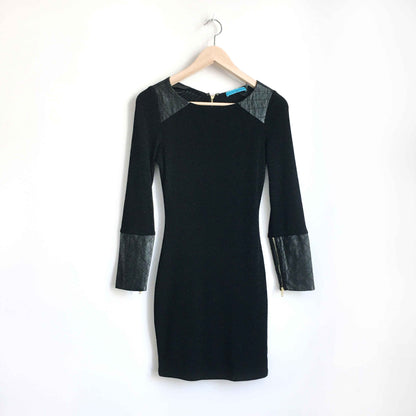 Alice + Olivia Daynah leather accent dress - size Small