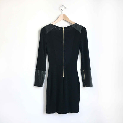 Alice + Olivia Daynah leather accent dress - size Small