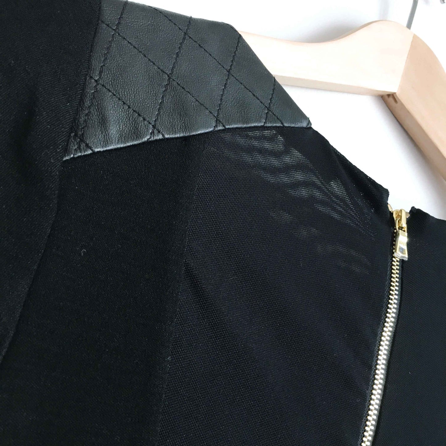 Alice + Olivia Daynah leather accent dress - size Small