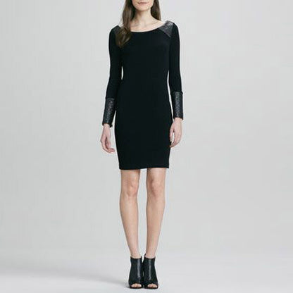 Alice + Olivia Daynah leather accent dress - size Small