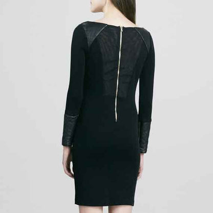 Alice + Olivia Daynah leather accent dress - size Small