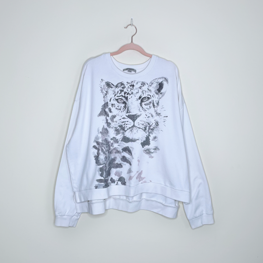all saints white tiger javan lo sweatshirt - size large