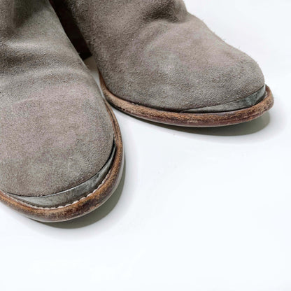 all saints suede light brown heeled bootie - size 8