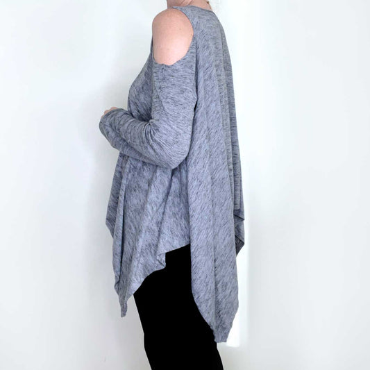 all saints grey disclose cold shoulder sweater - size 10