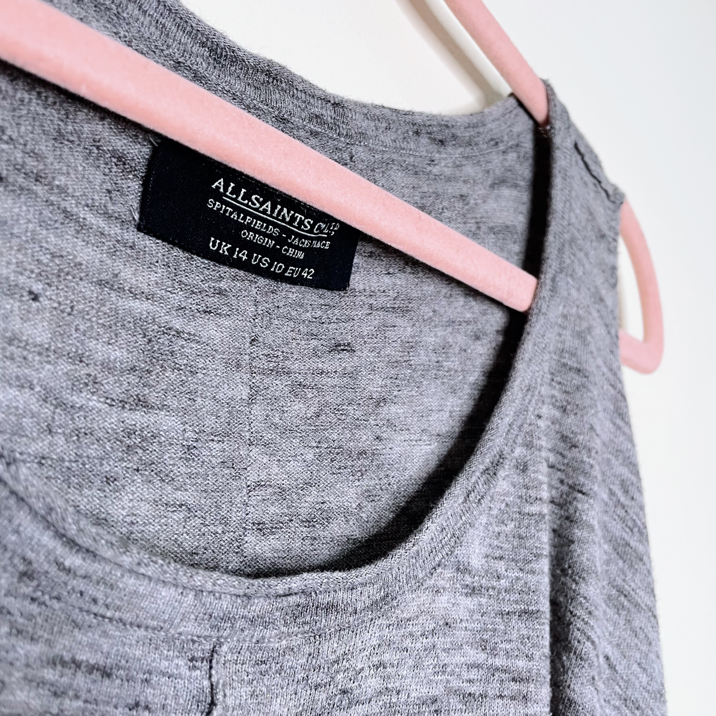all saints grey disclose cold shoulder sweater - size 10