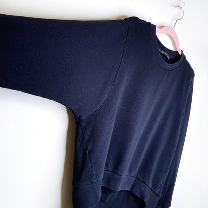 all saints black cocoon crewneck sweatshirt - size small