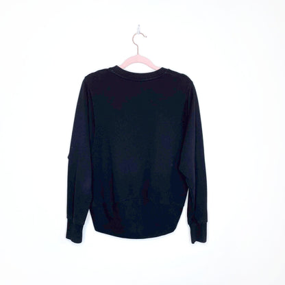 all saints black cocoon crewneck sweatshirt - size small