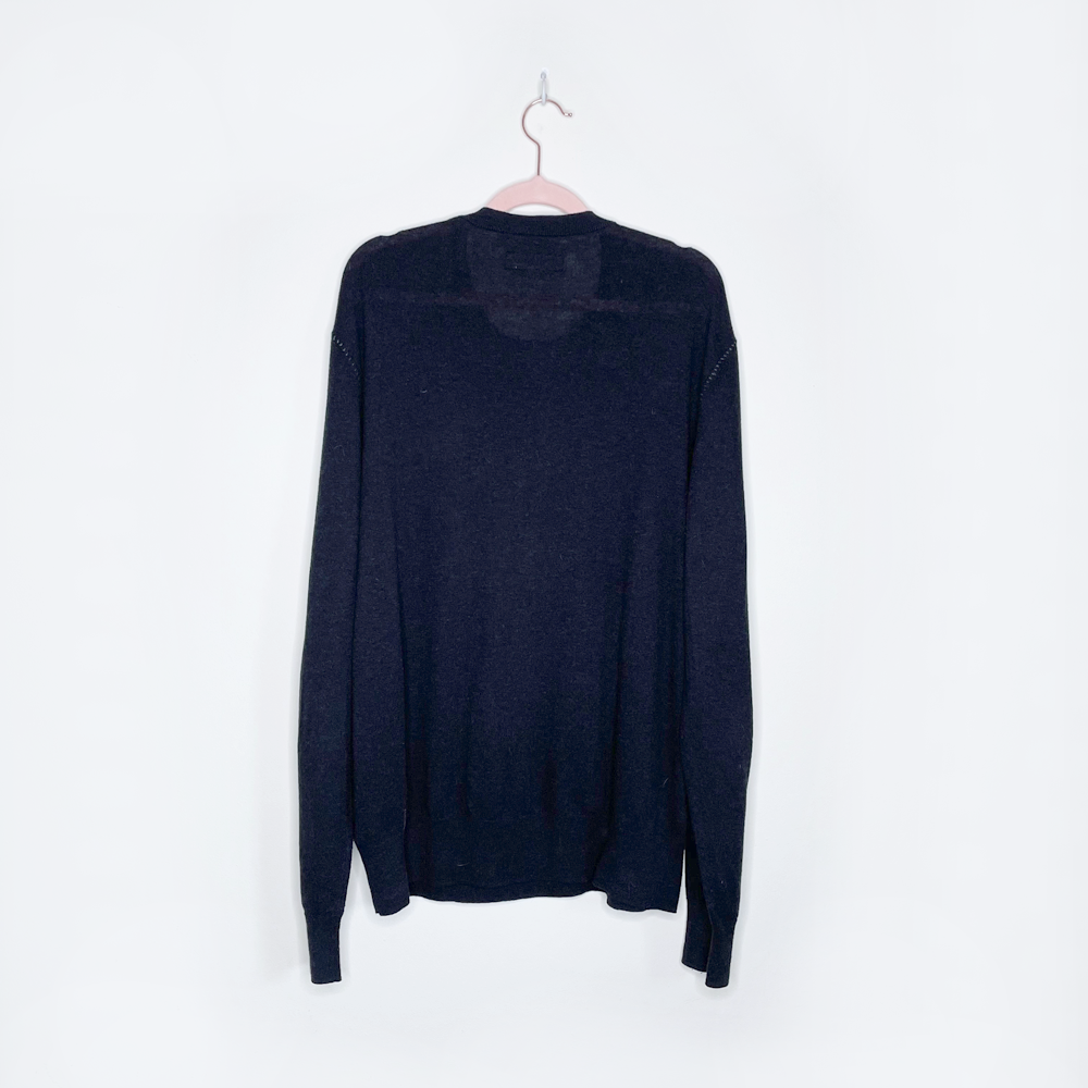 all saints men's charcoal leithen crew - size large