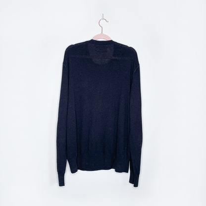 all saints men's charcoal leithen crew - size large