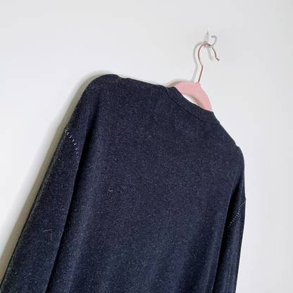 all saints men's charcoal leithen crew - size large