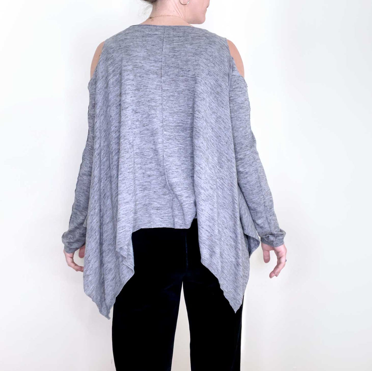 all saints grey disclose cold shoulder sweater - size 10