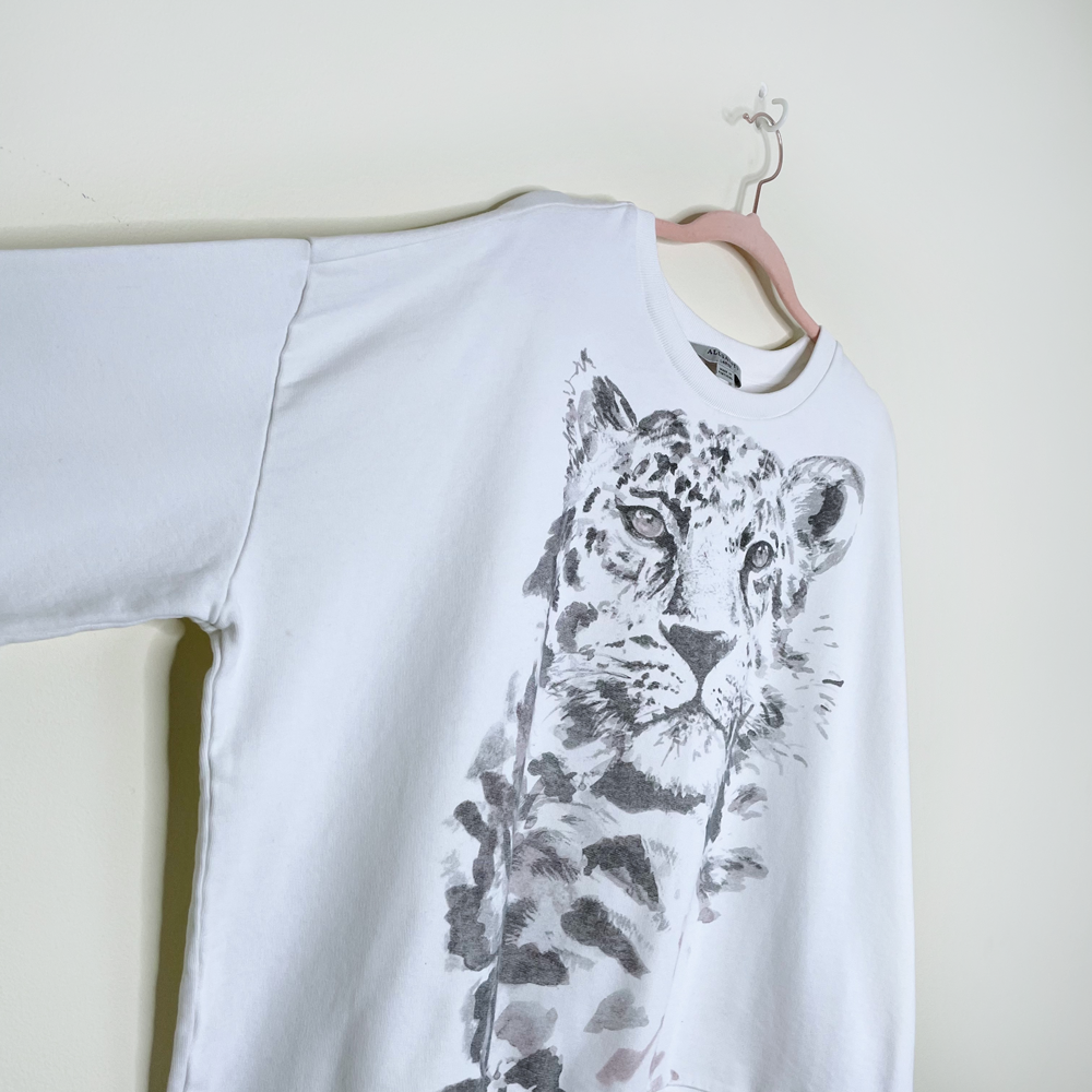 all saints white tiger javan lo sweatshirt - size large