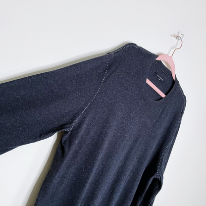 all saints men's charcoal leithen crew - size large