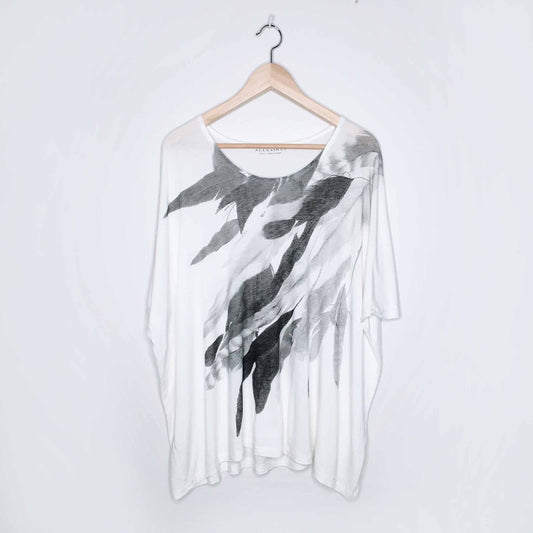 All Saints oversized feather dreams t-shirt - size xs/sm