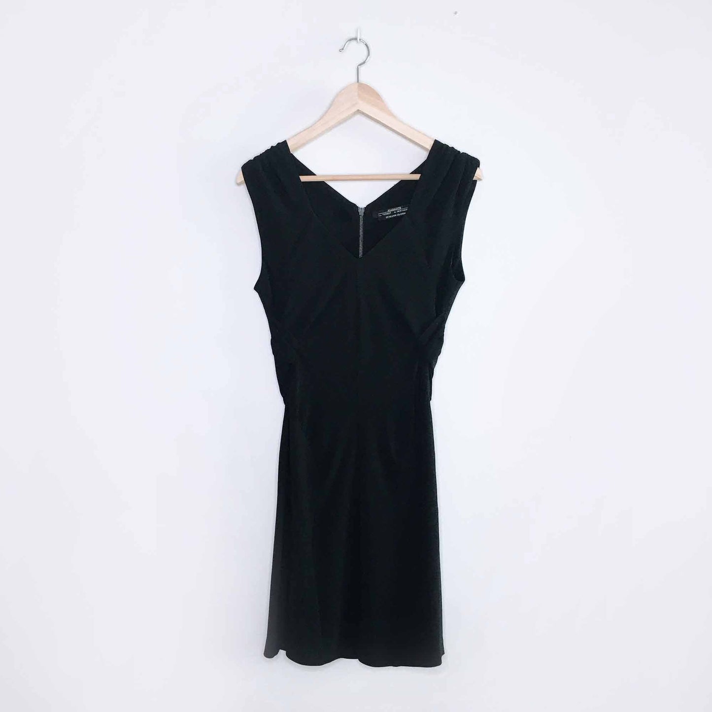 All Saints Ash v-neck wool Italian Cloth dress - size 8