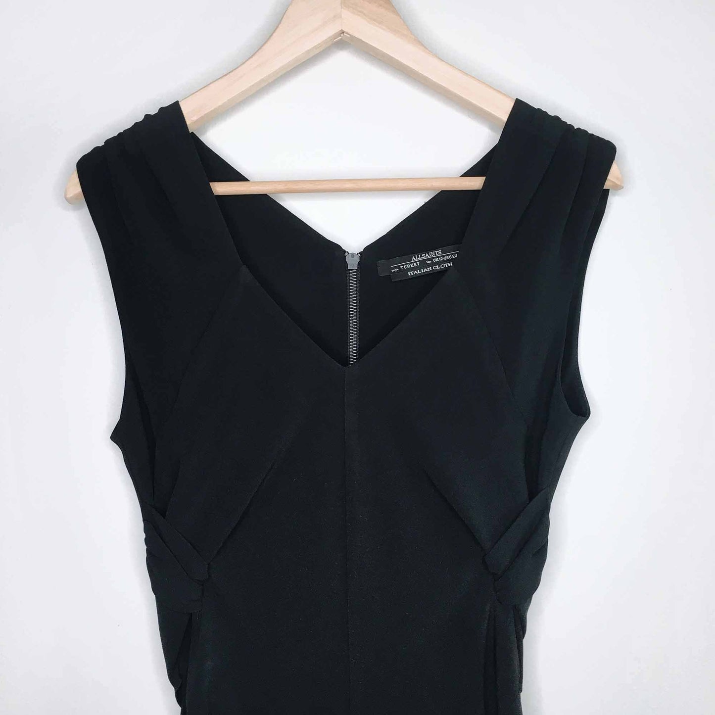 All Saints Ash v-neck wool Italian Cloth dress - size 8