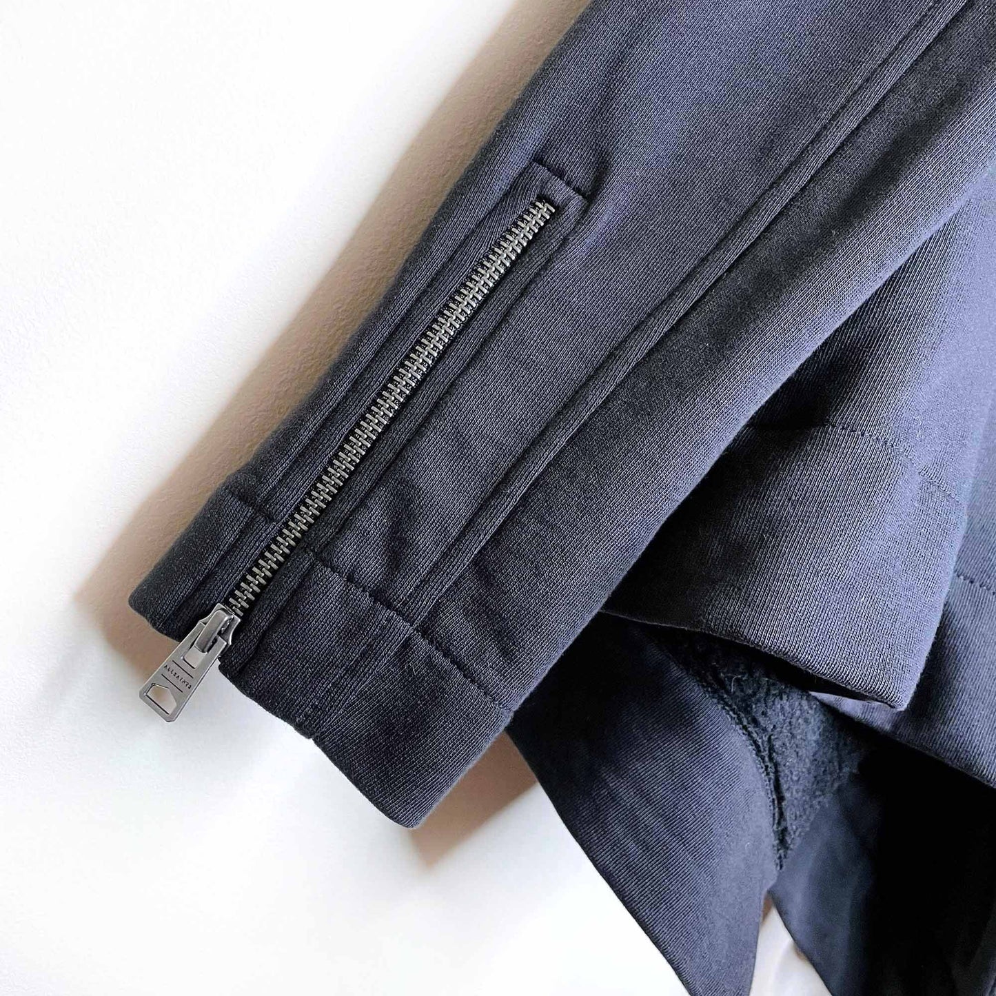 all saints bora sherpa collar sweatshirt jacket - size small