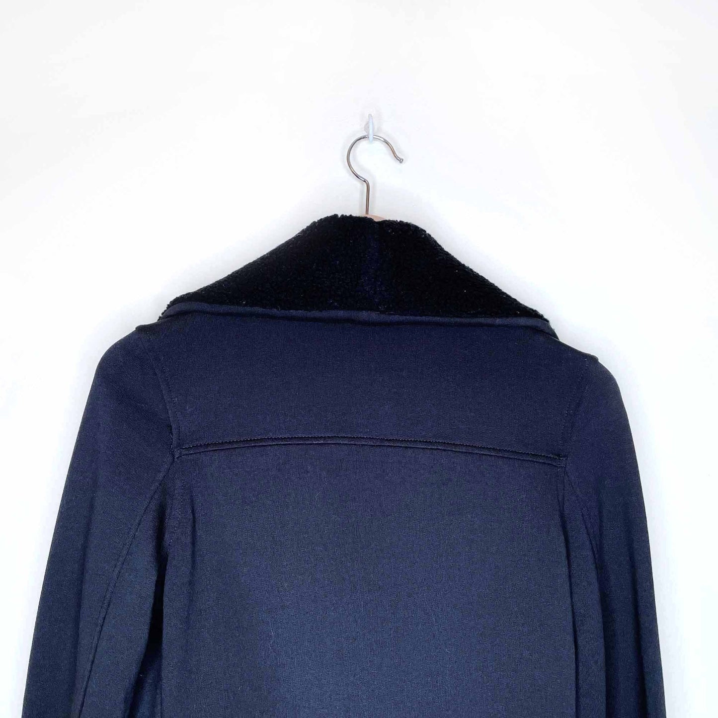 all saints bora sherpa collar sweatshirt jacket - size small