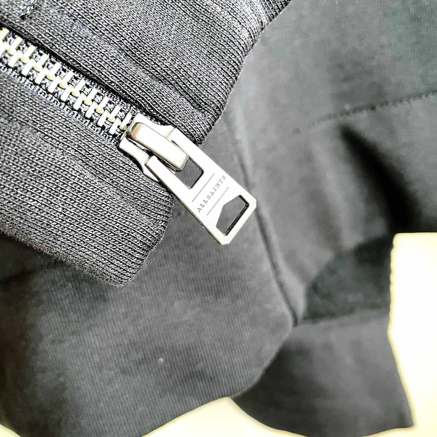 all saints bora sherpa collar sweatshirt jacket - size small