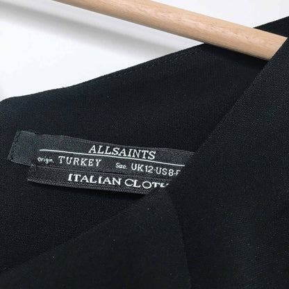 All Saints Ash v-neck wool Italian Cloth dress - size 8