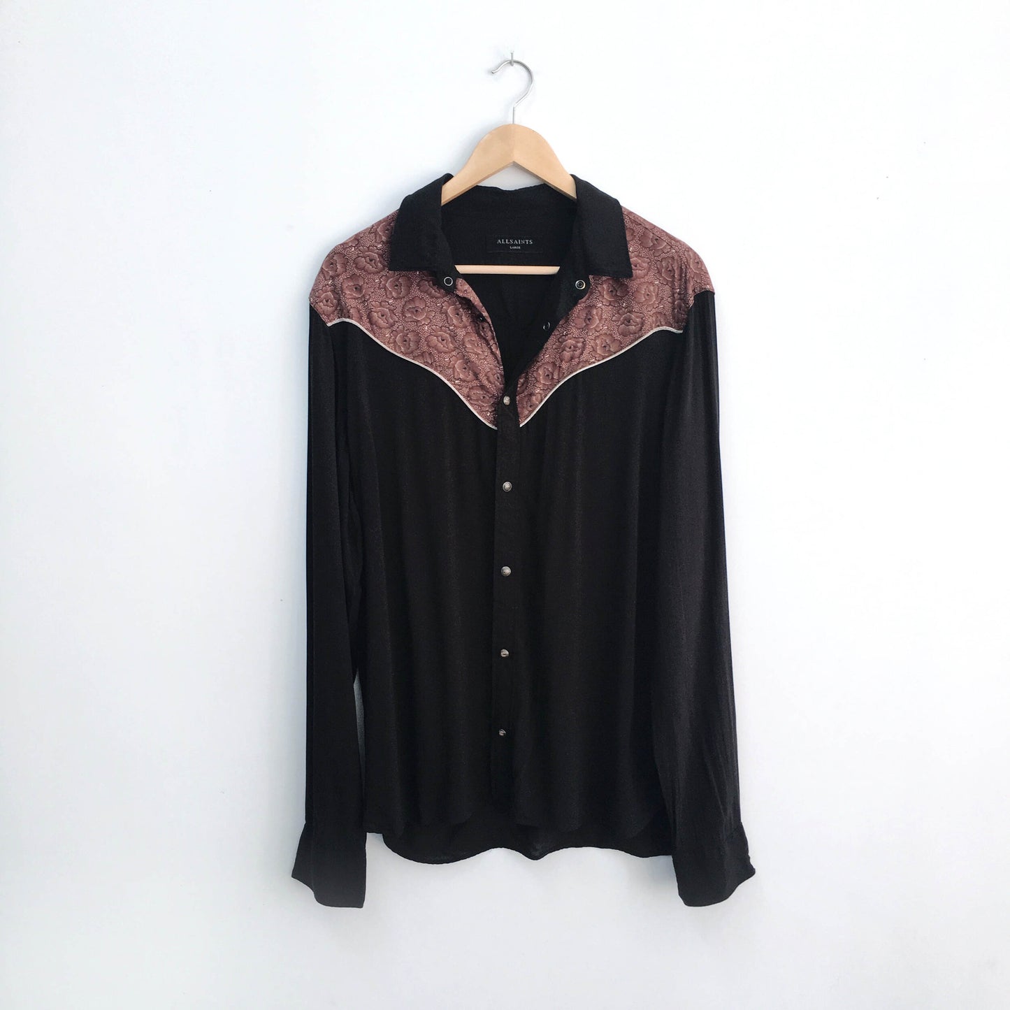 All Saints Wynona snap button shirt - size Large