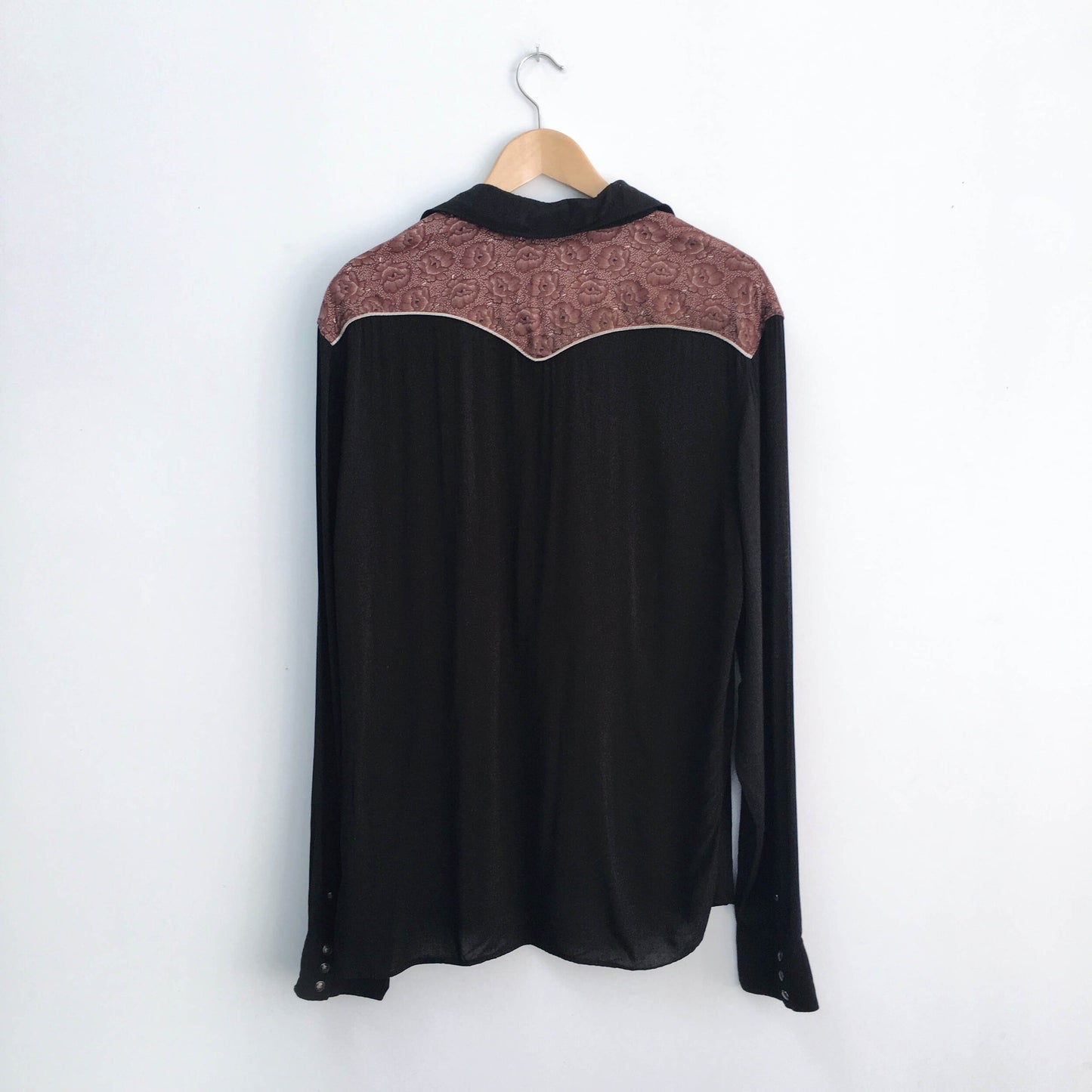All Saints Wynona snap button shirt - size Large