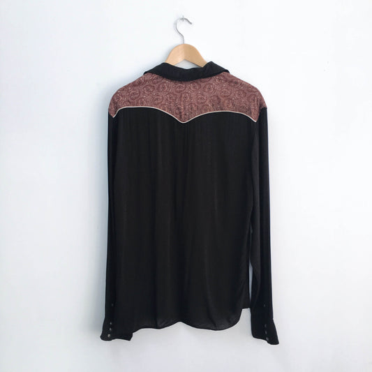 All Saints Wynona snap button shirt - size Large