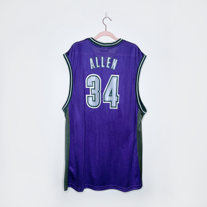 vintage reebok ray allen 34 milwaukee bucks home jersey - size xl