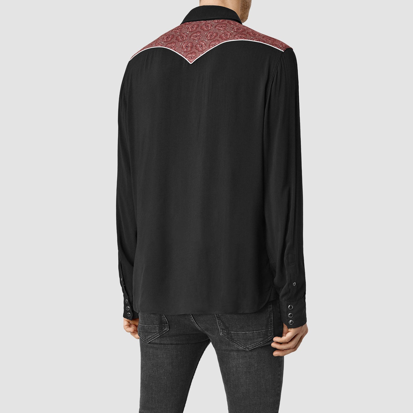 All Saints Wynona snap button shirt - size Large