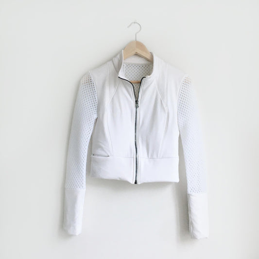 Alo scuba crop perforated jacket - size xs