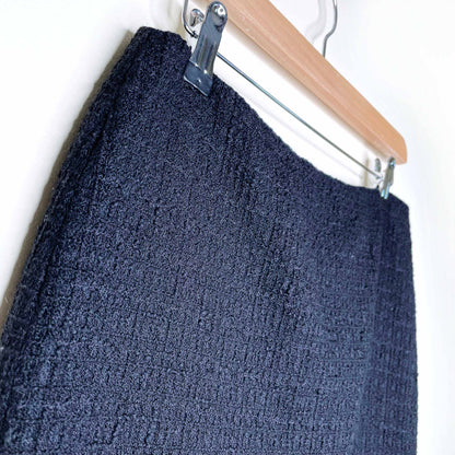 alexander mcqueen black wool boucle zipper skirt - size 42