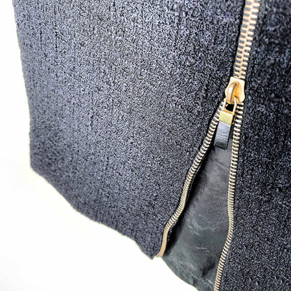 alexander mcqueen black wool boucle zipper skirt - size 42