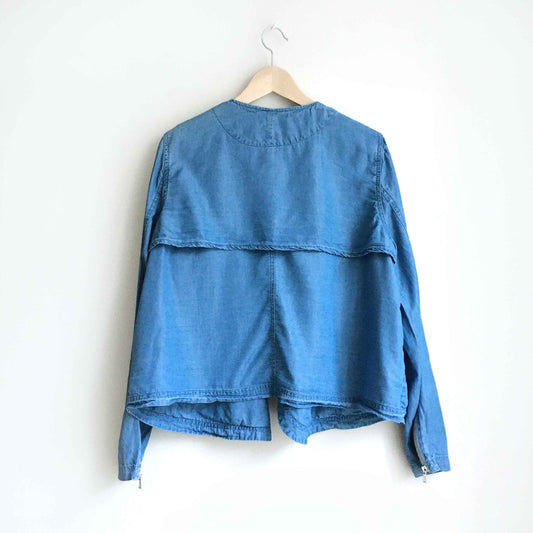 Amanda Green chambray open moto jacket - size Medium