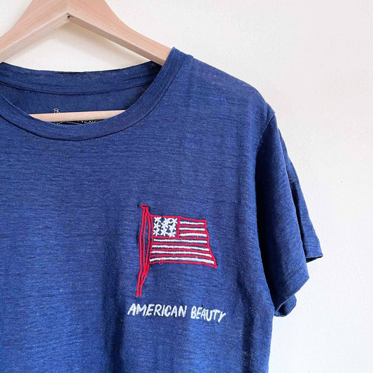 Anthropologie Bannerday American beauty linen tee - size 2 (Medium)