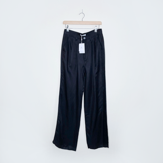 nwt anine bing black carrie pant pleated trouser - size 38