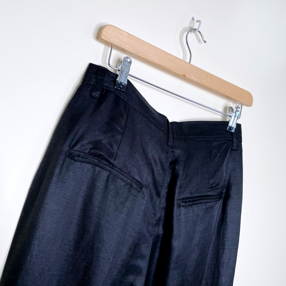 nwt anine bing black carrie pant pleated trouser - size 38