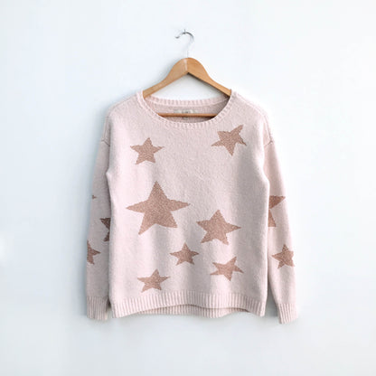 Ann Taylor Rose Gold Star Sweater - size Small