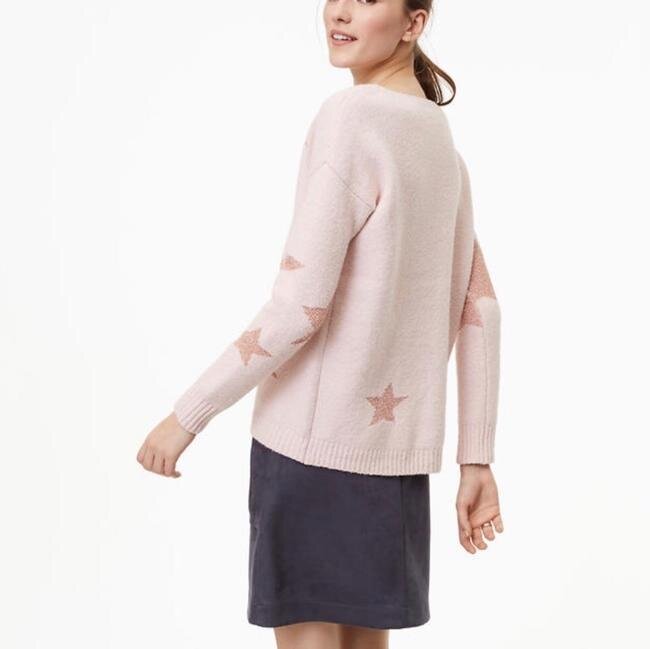 Ann Taylor Rose Gold Star Sweater - size Small