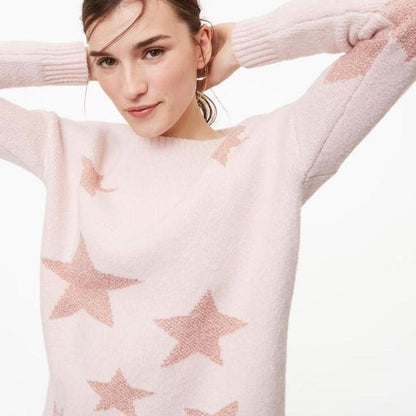 Ann Taylor Rose Gold Star Sweater - size Small