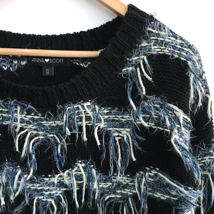 Anna Scott Rhoda Fringe Knit Pullover - size Medium