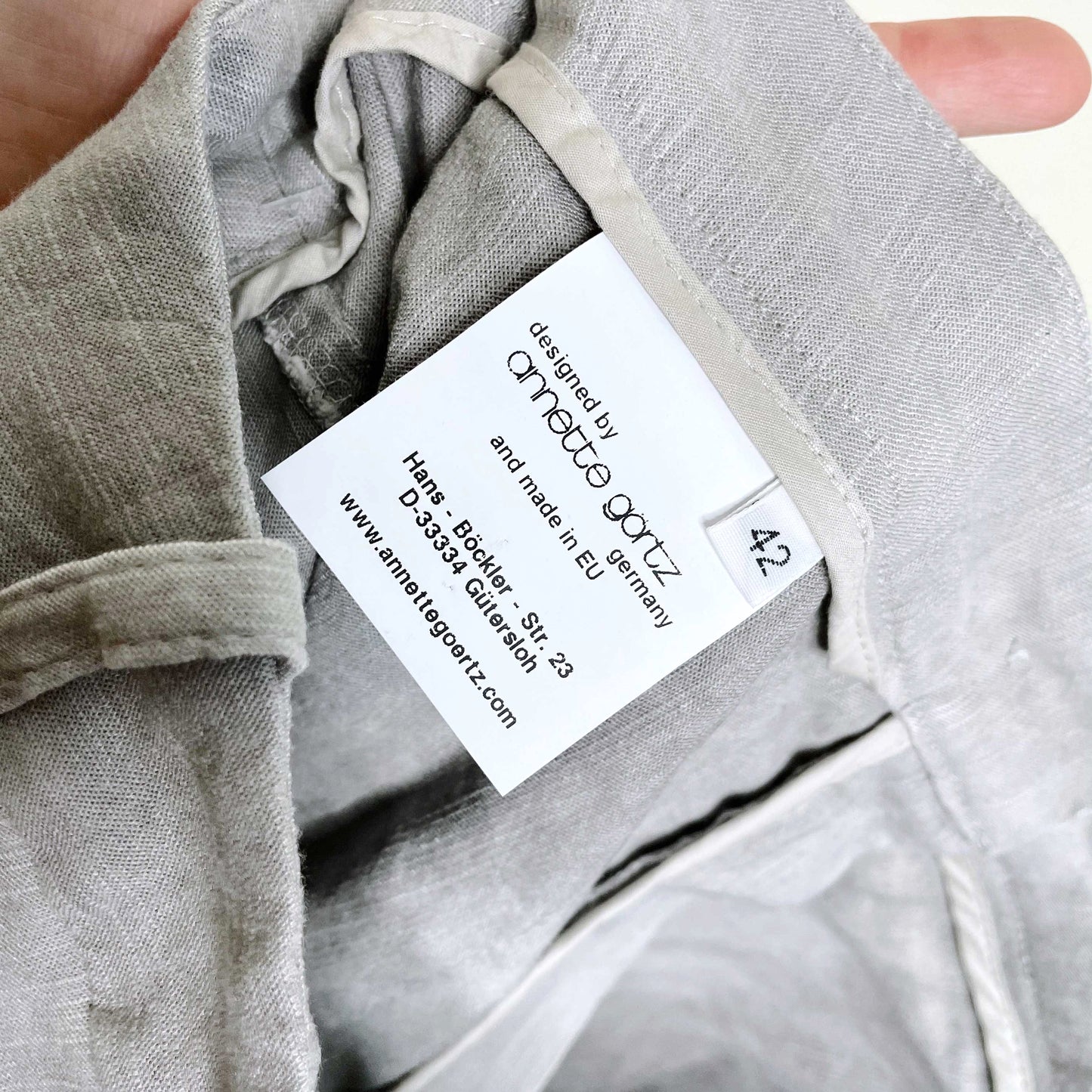 annette gortz 'stick' linen-blend slim pants - size 42