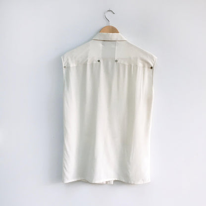 anthony vaccarello silk sleeveless utility blouse - size medium