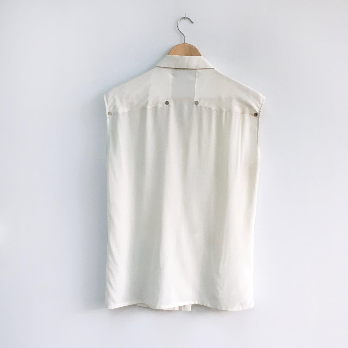 anthony vaccarello silk sleeveless utility blouse - size medium