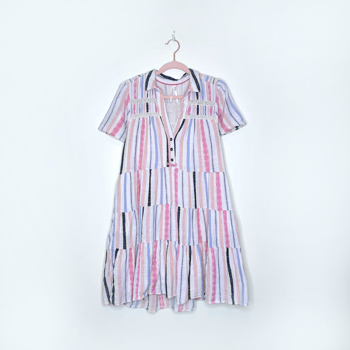 by anthropologie georgina tiered boho shirt dress - size MP